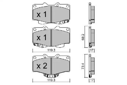 Комплект тормозных колодок AISIN BPTO-1019